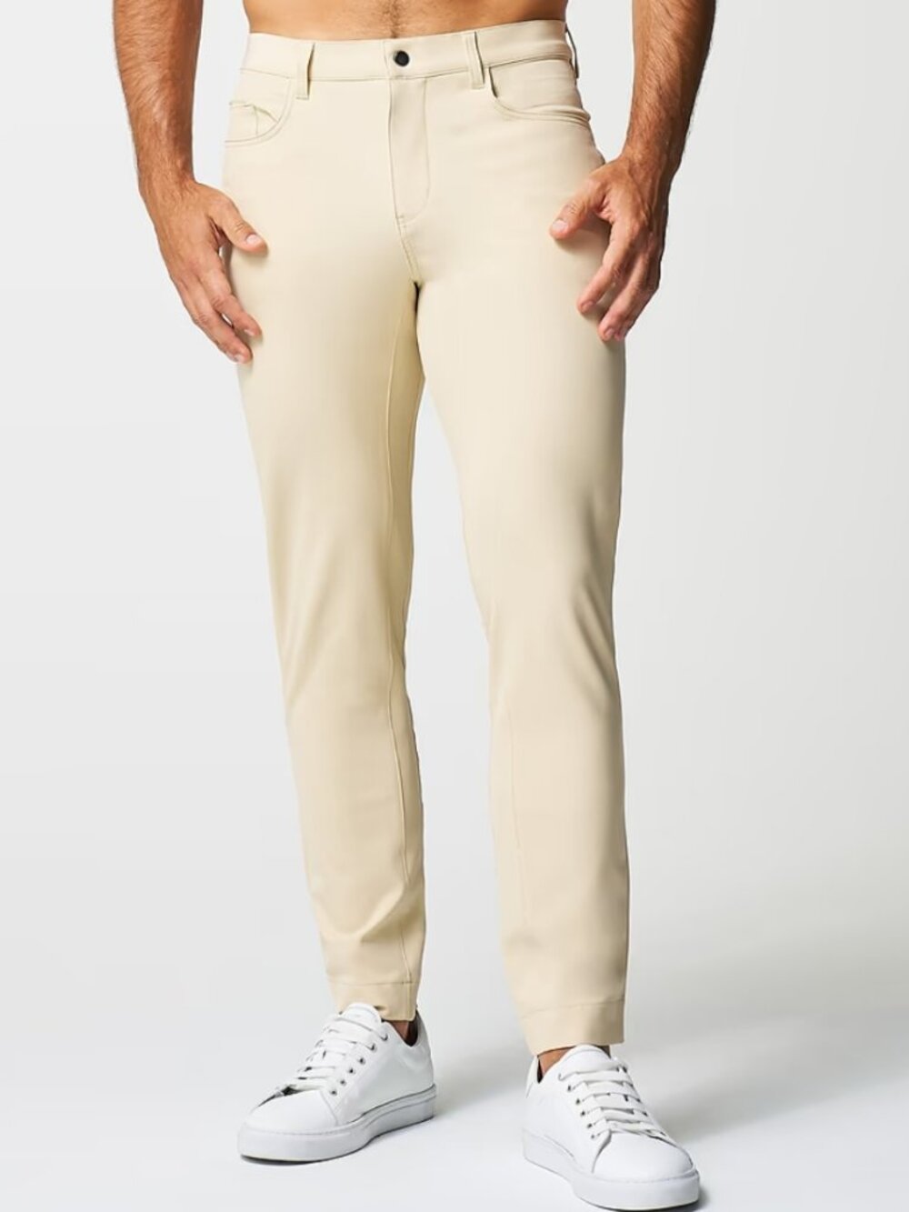 State & Liberty Athletic Fit Stretch Tech Chino Mid Khaki Size 32x30